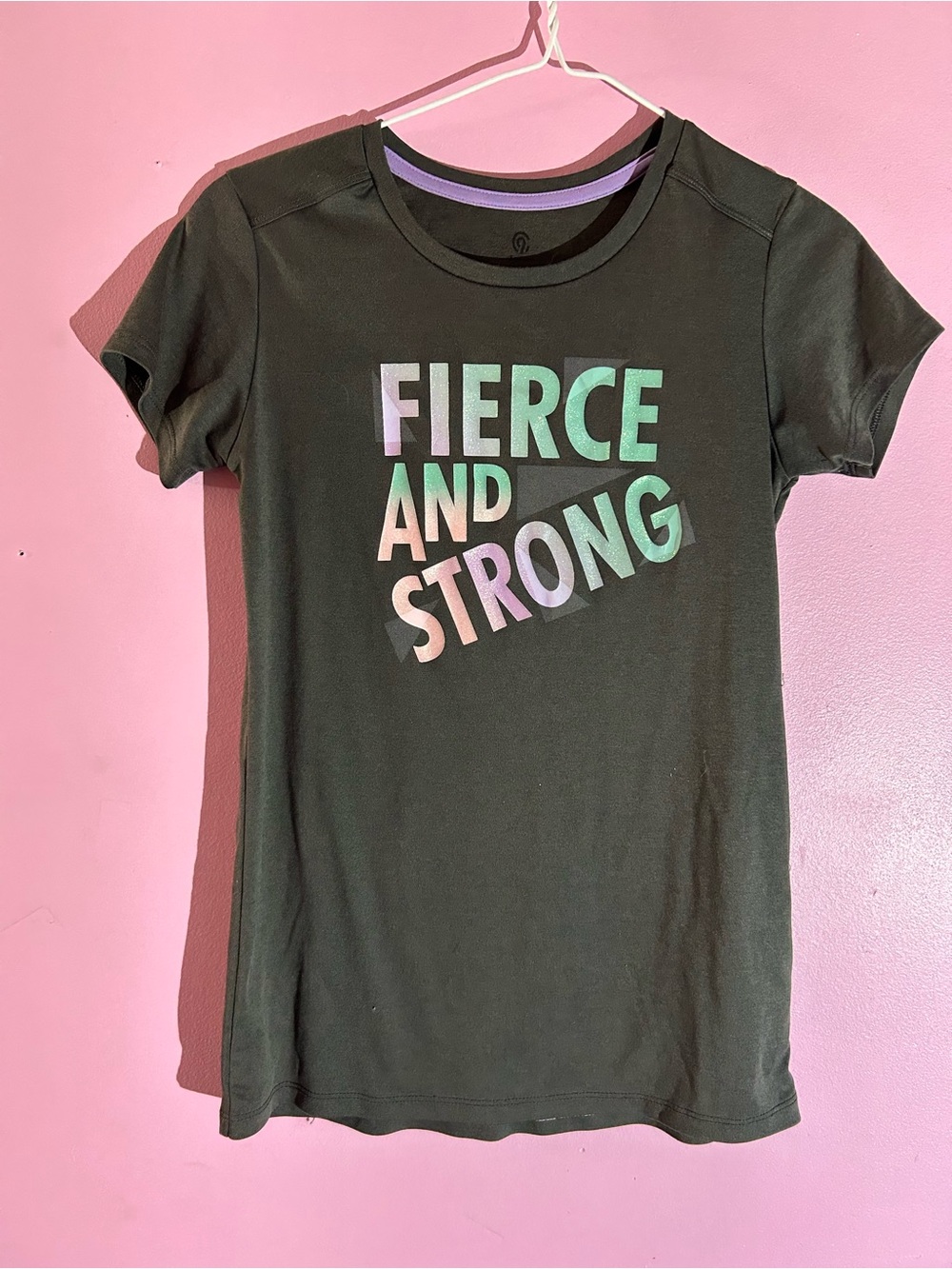 Champion Black Girls' 'Fierce and Strong' Graphic Tee